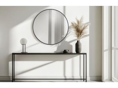 Zdjęcie: Lustro Aurelo koło 80 cm czarna aluminiowa rama INDAVO