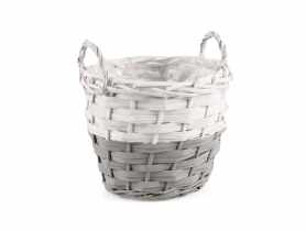 Koszyk na kwiatki oslonka wiklinowa 20x20x18/22 cm TIN TOURS