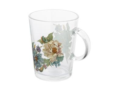 Zdjęcie: Kubek szklany Atena 420 ml dekoracja peonia ALTOM DESIGN