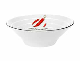 Salaterka Toskania z porcelany New Bone fi 17,5 cm wzór 2 Paprika DECOR