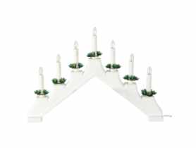 Świecznik z plastiku 7L żarówki biały + włącznik JUMI