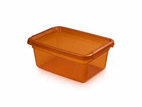 Pojemnik z pokrywką i klipsami 28x38x16 cm 12,5 L Amber (2522) Basestore ORPLAST