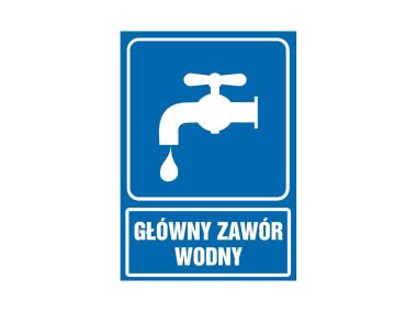 Zdjęcie: Oznaczenie "Główny zawór wodny" 14,8x21 cm METRO
