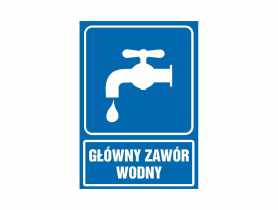 Oznaczenie "Główny zawór wodny" 14,8x21 cm METRO