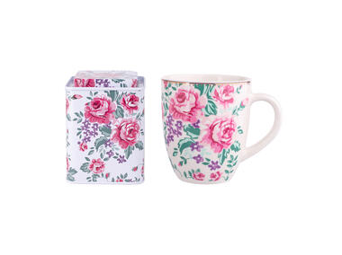Zdjęcie: Zestaw prezentowy kubek porcelanowy 300ml jasny z puszką 8,5x8,5x9,5cm ALTOMDESIGN