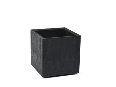 Zdjęcie: Kwietnik Karo 300x300x300 mm beton recycled, czarny beton LAMELA