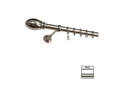Zdjęcie: Karnisz pojedynczy Zeus fi 25 mm - 320 cm owal nikiel KARWEL