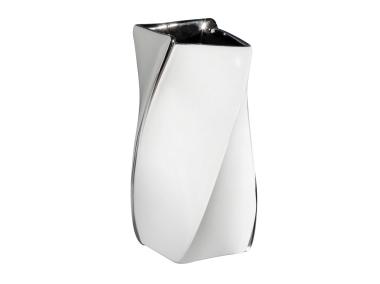 Zdjęcie: Wazon Kelsi 15x15x25 cm biało-srebrny EUROFIRANY