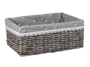 Zdjęcie: Szuflada z technorattanu z materiałem 34x24x14 cm cm szara TIN TOURS