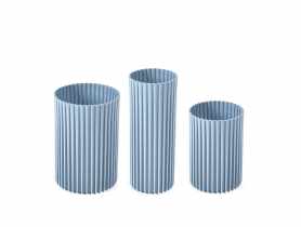 Zestaw wazonów Nemo, 3 sztuki, szaroniebieski LAMELA