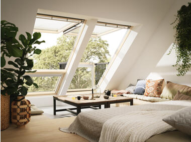 Zdjęcie: Okno GPL 3066 drewniane klapowo-obrotowe, 78x160 cm VELUX