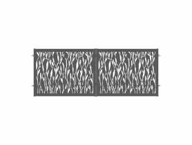 Brama dwuskrzydłowa Melania 4,00 m, 1,50 m, stal ocynk+RAL7016 struktura POLBRAM