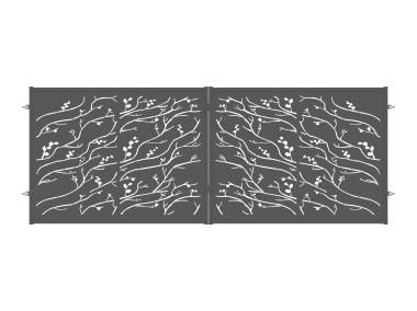 Zdjęcie: Brama dwuskrzydłowa Melania 4,00 m, 1,50 m, stal ocynk+RAL7016 struktura POLBRAM