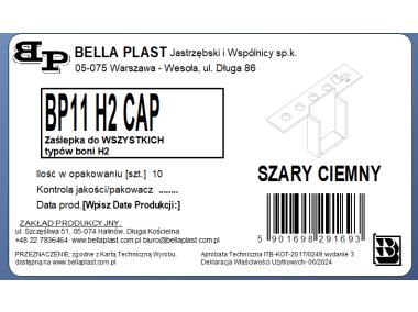Zdjęcie: Zatyczka do listwy do boniowania BP11 H2 CAP szary ciemny BELLA PLAST