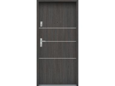 Zdjęcie: Drzwi wejściowe do mieszkań Bastion A-66 Wenge deska 80 cm prawe ODR KR CENTER