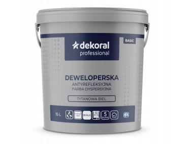 Zdjęcie: Farba Deweloperska biała 15 L DEKORAL PROFESSIONAL