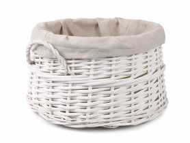 Kosz wiklinowy z materiałem 36x31x21 cm okrągly TIN TOURS