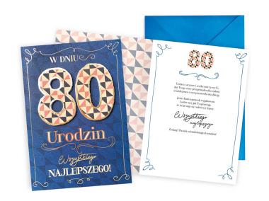 Zdjęcie: Karnet DKP-030 Urodziny 80-latka - cyfry KUKARTKA
