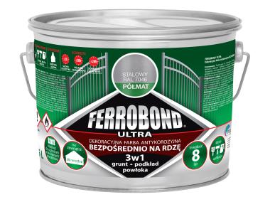 Zdjęcie: Farba antykorozyjna Ferrobond Ultra półmat stalowy 2,5L JURGA