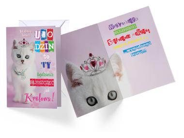 Zdjęcie: Karnet PP-1713 Urodziny kotek KUKARTKA