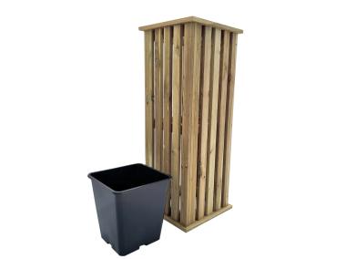Zdjęcie: Donica drewniana Talia Planter 32,5 x 32,5 x 85 cm, naturalny NORTENE
