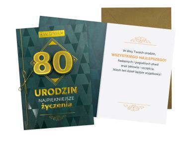 Zdjęcie: Karnet DK-1124 Urodziny 80 - cyfry, męskie KUKARTKA