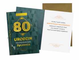 Karnet DK-1124 Urodziny 80 - cyfry, męskie KUKARTKA
