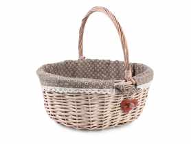 Koszyk wiklinowy z sercem 42x36x18/40 cm brązowy TIN TOURS