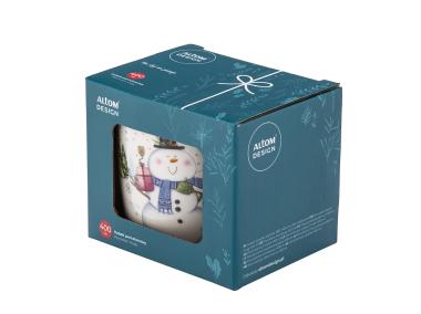 Zdjęcie: Kubek baryłka szeroka 400 ml dekoracja bałwanek ALTOM DESIGN