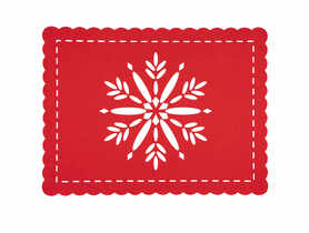 Mata Filcowa Prostokątna 40X30 Cm Dek. Śnieżynka Czerwona ALTOMDESIGN