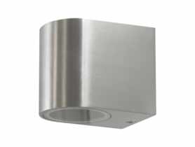Kinkiet ogrodowy aluminiowy Boston GU10 owalny w dół satynowy szczotkowany POLUX