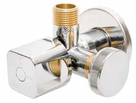 Zawór kątowy na zawieszce 1/2"x 3/4"x 3/8" multi DURO
