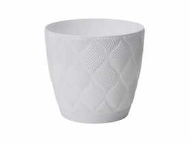 Doniczka Flow Petit z podstawką 17 cm biały VERDENIA