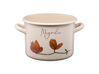Zdjęcie: Garnek emaliowany z kalką Flores 20 cm/4,4 L wzór 1 GALICJA