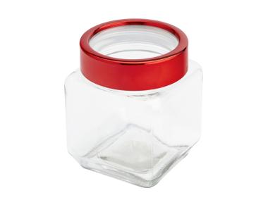 Zdjęcie: Pojemnik kwadratowy z czerwoną pokrywką 500 ml ALTOM DESIGN
