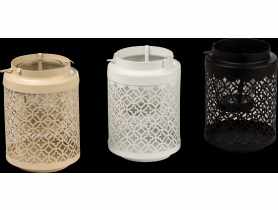 Latarnia metalowa 10 x 15 cm szklany świecznik VOG