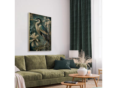Zdjęcie: Obraz Framed Glasspik 80x120 cm green heron STYLER