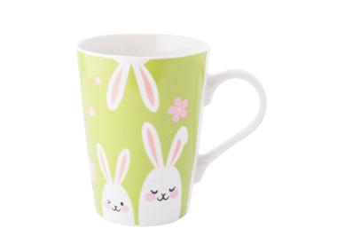 Zdjęcie: Kubek stożek 420 ml dekoracja białe zajączki ALTOM DESIGN