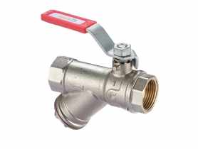 Zawór kulowy S30 z rączką, z okienkiem W/W 1/2" z filtrem, PN30 CALIDO