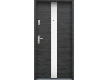 Zdjęcie: Drzwi wejściowe do mieszkań Bastion L-01 Grafit horyzont 80 cm (NW) prawe ODP KR CENTER