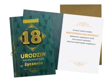 Zdjęcie: Karnet DK-1118 Urodziny 18 - osiemnastka, cyfry, męskie KUKARTKA