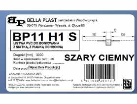 Listwa do boniowania PVC z siatką BP11 H1S L300 szary ciemny BELLA PLAST
