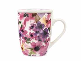 Kubek z zaparzaczem i pokrywką 340 ml dekoracja kwiaty ALTOM DESIGN