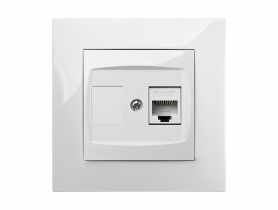 Gniazdo podtynkowe Carla RJ45 CAT 5e B/Rbiały EPN