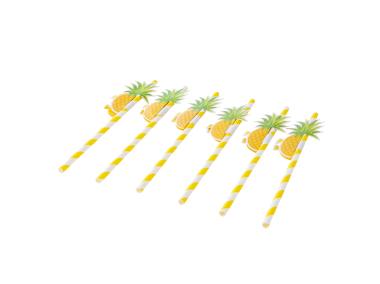 Zdjęcie: Komplet 6 słomek papierowych 19,5 cm dekoracja ananas ALTOM DESIGN