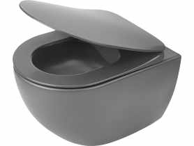 Miska WC z deską bezkołnierzową Peonia titanium DEANTE