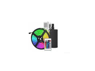 Zdjęcie: Taśma 5 m RGB IP65 14,4 W, sterownik, pilot, zasilacz - zestaw POLGAR