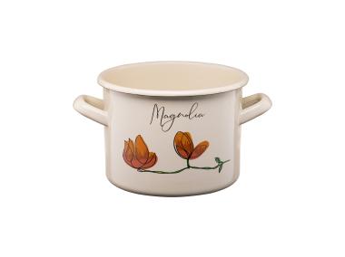 Zdjęcie: Garnek emaliowany z kalką Flores 16 cm/2,4 L wzór 1 GALICJA