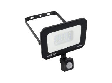 Zdjęcie: Naświetlacz SMD LED z czujnikiem ruchu Aston LED S 30 W NW kolor czarny STRUHM