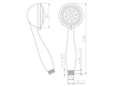 Zdjęcie: Słuchawka natryskowa 3F Elia chrom INVENA